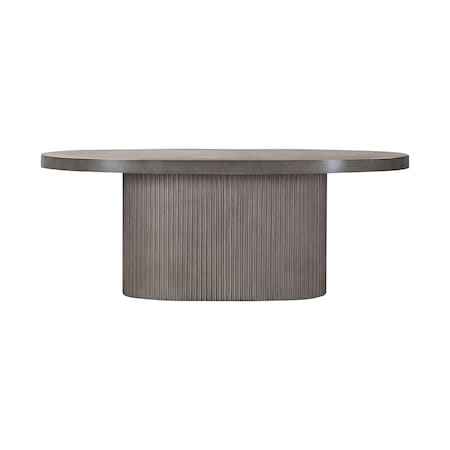 Armen Living Wave Oval Dining Table in Gray Concrete LCLKDICCGR